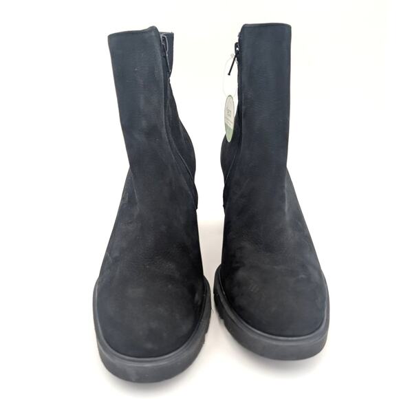 Paul Green Selma Lug Sole Bootie Platform Buckle Black Nubuck Size US8 UK5.5 - Picture 3 of 9